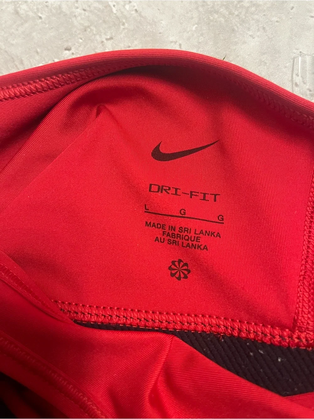Nike Red Racerback Sports Bra with Black Band